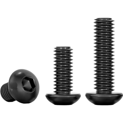 AYYSSM Schwarze Innensechskantschraube mit Rundkopf, Möbel-Pilzkappe, Sechskantschrauben M2-M12(18mm,M2 (50Pcs)) von AYYSSM