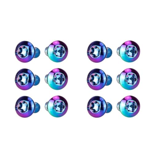 Fahrradbremsscheibenschraube Versteifung Bunte Regenbogen-Vorbauschraube Gewinde M5x9mm 18mm Schraube Bolzen Stahl Innensechskant(Stem M5x18 RB x6) von AYYSSM