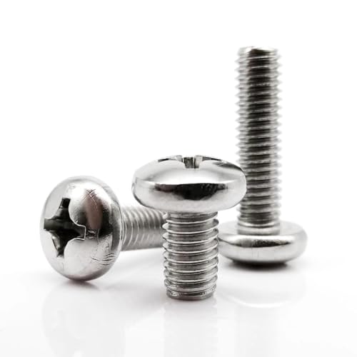 M1.6 M2 M2.5 M3 M3.5 M4 M5 M6 M8 Lange Kreuzschlitzschraube mit Rundkopf A2-70 304 Edelstahl Länge = 3-100 mm(3mm,M3 25pcs) von AYYSSM