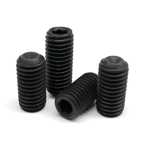 M1.6 M2 M2.5 M3 M3.5 M4 M5 M6 M8 M10 M12 Sechskant-Innensechskantschraube mit Ringschneide, Stellschraube, Schwarz(4mm,M2.5 50pcs) von AYYSSM