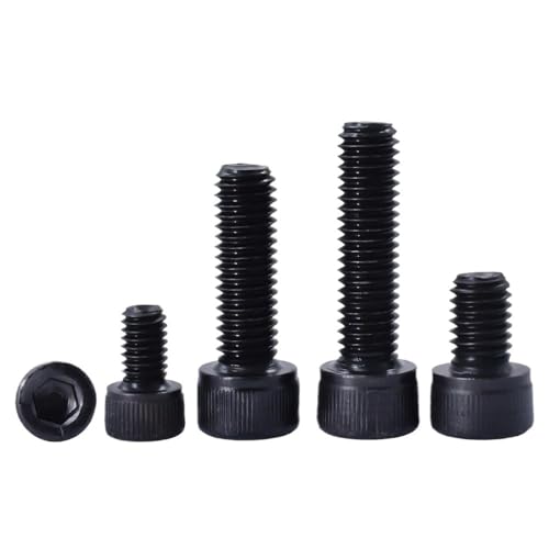 M1.6 M2 M2.5 M3 M4 M5 M6 legierter Stahl, schwarzer Becherkopf, Innensechskantschraube, zylindrischer Kopf, gerändelter Vollzahnbolzen(10 mm,M5 (10Pcs)) von AYYSSM