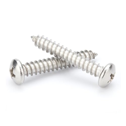 M1.7 M2 M2.2 M2.6 M3 M3.5 M4 M5 M6 M8 Kleine selbstschneidende Kreuzschlitzschraube aus Edelstahl 304 mit rundem Kopf(6mm,M2.3 20pcs) von AYYSSM