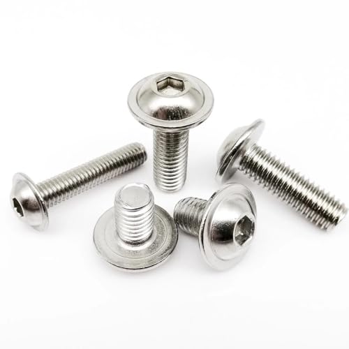 M2 M2.5 M3 M4 M5 M6 M8 304 Edelstahl Sechskant Innensechskant Rundknopf Flanschkopf mit Unterlegscheibe Dichtung Schraube Bolzen(6mm,50pcs M2.5) von AYYSSM