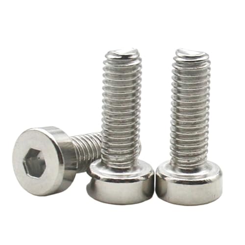 M2 M2.5 M3 M4 M5 M6 M8 M10 M12 304 Edelstahl Sechskant Innensechskant 2-55PCS Dünne kurze Schraube mit niedrigem Kopf(16mm,M2.5X55PCS) von AYYSSM
