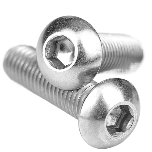 M2 M3 M4 M5 M6 M8 M10 M12 304 Edelstahl Rundkopf Sechskant Innensechskantschraube Pilzkopfschrauben(70mm,M10 (5pcs)) von AYYSSM