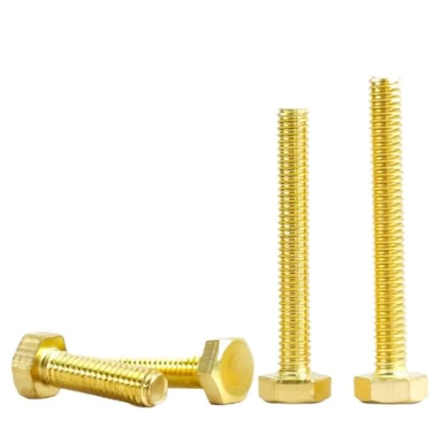 M2 M3 M4 M5 M6 Messing Außensechskant Flachkopf Rundkopfschraube Metrisches Gewinde Maschinenschraube Goldene Schraube Holzplatte Möbel(Brass Round Head,30MM_M3 (30PCS)) von AYYSSM