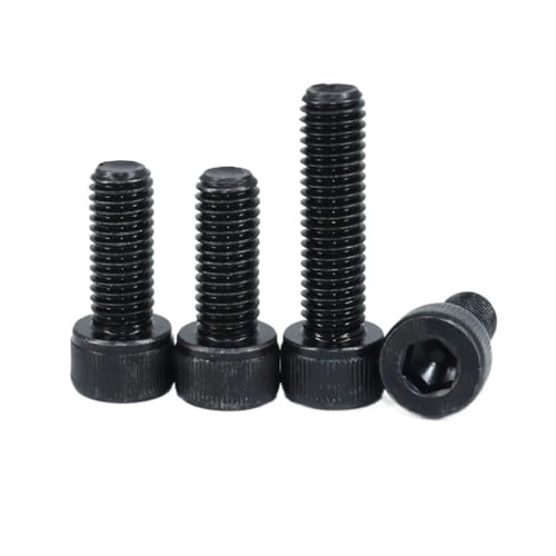 Schwarzer Stahl-Innensechskantschrauben mit Innensechskant M2 M2.5 M3 M4 M5 M6 Schrauben Muttern Unterlegscheibe Sortimentskit(Hex Screws M5) von AYYSSM