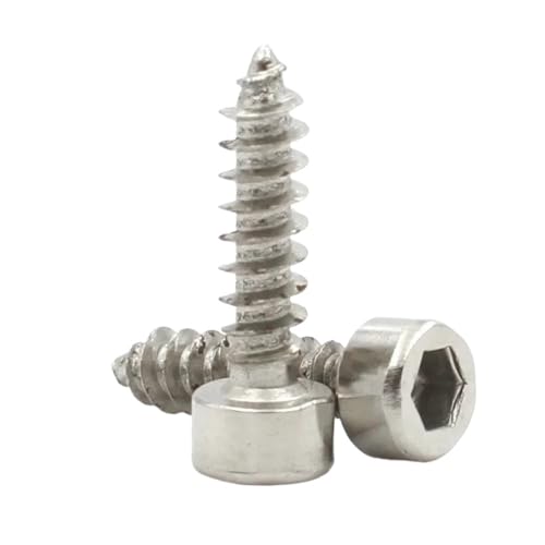 Sechskant-Innensechskantkopf M2 M2.6 M3 M3.5 M4 M5 M6 Selbstschneidende Schraube Schwarz/Nickel-Zink-Kopfschraube for Lautsprecher(Black Zinc Plated,M1.5) von AYYSSM