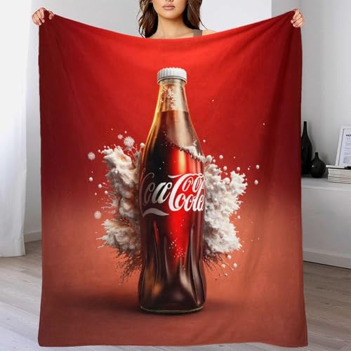 AYZOFCNDK Coca - Cola Kuscheldecke Flauschige Geschenke Decke Personalisierte Geschenke Super Weich Couch Decken Wohndecke Geburtstag Weihnachten80x90inch(200x230cm) von AYZOFCNDK