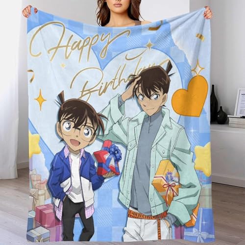 AYZOFCNDK Detective Conan Decke Kuscheldecke 3D Muster Flanell Fleece Decke Kinderdecke Geburtstag Witzige Geschenke Wohndecke Schlafzimmer Wohnzimmer 70x80inch(180x200cm) von AYZOFCNDK