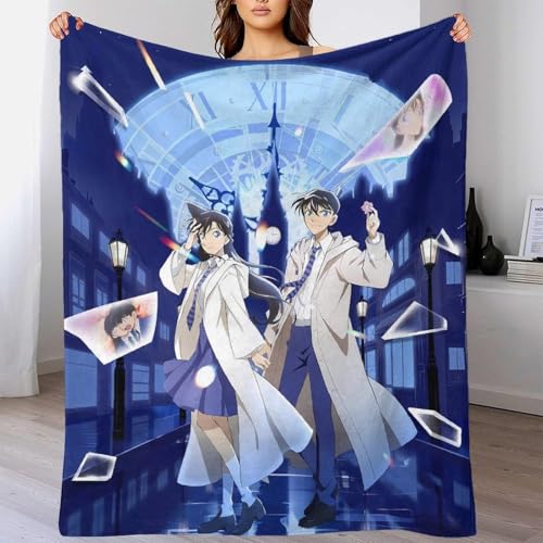 AYZOFCNDK Detective Conan Flannel Fleece Blanket Kinderdecke 3D Muster Decke Kuscheldecke, Maschinenwaschbar Für Schlafzimmer Wohnzimmer Dekoration 60x80inch(150x200cm) von AYZOFCNDK