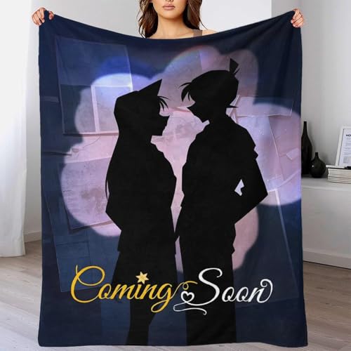 AYZOFCNDK Detektiv Conan Flanell Fleece Decke Anime 3D Muster Kuscheldecke,Sofadecke,langlebig & Hochdekorativ, Perfekt Für Alle Jahreszeiten Geeignet 80x90inch(200x230cm) von AYZOFCNDK