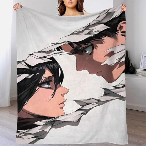AYZOFCNDK New Anime Attack On Titan Kuscheldecke 3D Muster Decke Flauschig Sherpa Decke Kinderdecke Geburtstag Witzige Geschenke Maschinenwaschbar Hochdekorativ Wohnzimmer 70x80inch(180x200cm) von AYZOFCNDK