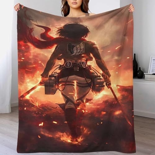 AYZOFCNDK New Anime Attack On Titan Kuscheldecke Flauschige Decke Personalisierte Geschenke Super Weich Couch Decken Wohndecke Geburtstag Weihnachten 80x90inch(200x230cm) von AYZOFCNDK