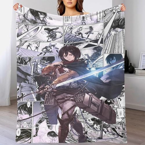 AYZOFCNDK New Anime Attack On Titan Kuscheldecken Weich Decke Flanelldecke Weich Wohndecke Mikrofaser Kuscheldecke Sofadecke Für Kinder Erwachsene Decken 3D-Digitaldruck 60x80inch(150x200cm) von AYZOFCNDK