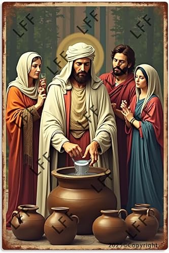 AYZYSMBM Lustiges Retro-Blechschild "Even Jesus Has A Wine Making Story" Metallposter Plaketten Heimdekoration Leinwand Gemälde Poster 30,5 x 20,3 cm von AYZYSMBM