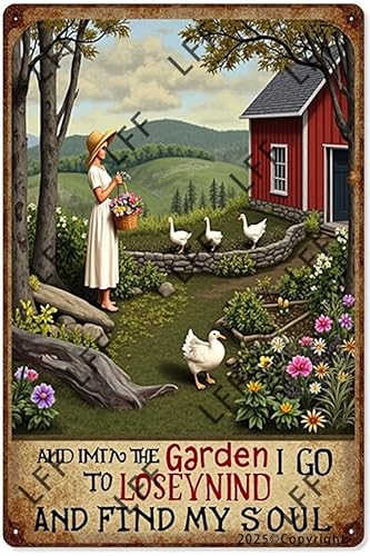 AYZYSMBM Retro-Blechschild "Gardenig Into The Garden I Go To Lose My Mind And Find Home Bar Shop Decoration", Vintage-Schild, Geschenk, 20,3 x 30,5 cm von AYZYSMBM