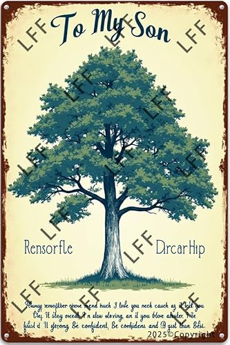 AYZYSMBM Vintage-Blechschild – "Beloved Tree To My Son Always Remember How Much I Love You" – Wandkunst für Zuhause oder Büro, Dekoration, Poster für spirituelle – Metallschild 20,3 x 30,5 cm AYZYSMBM Vintage-Blechschild – "Beloved Tree To My Son Always Remember How Much I Love You" – Wandkunst für Zuhause oder Büro, Dekoration, Poster für spirituelle – Metallschild 20,3 x 30,5 cm von AYZYSMBM