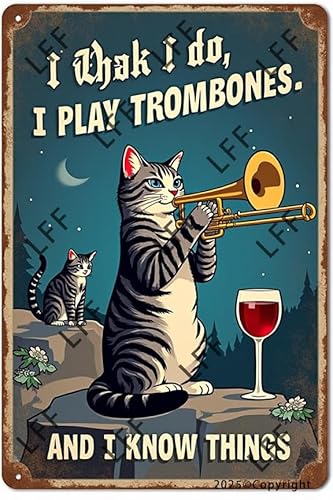 AYZYSMBM Vintage-Blechschild – That's What I Do I Play Posaunen I Drink Wine And I Know Things – Wandkunst für Zuhause oder Büro, Dekoration, Poster für spirituelle – Metallschild 20,3 x 30,5 cm AYZYSMBM Vintage-Blechschild – That's What I Do I Play Posaunen I Drink Wine And I Know Things – Wandkunst für Zuhause oder Büro, Dekoration, Poster für spirituelle – Metallschild 20,3 x 30,5 cm von AYZYSMBM