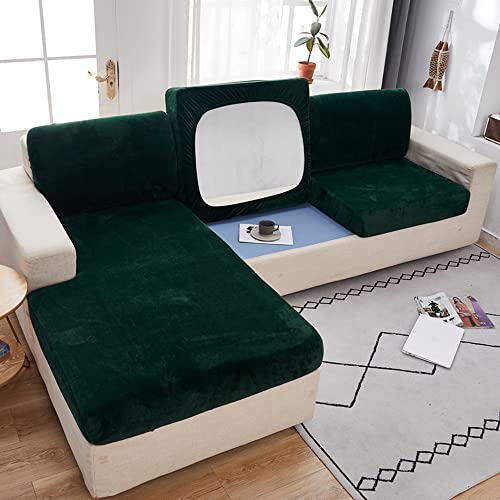 AYouge Sofa Sitzkissenbezug- Samt Stretch Bezug für Sofa Sitzkissen, Elastische Couchüberzüge, Sofasitzbezug Schonbezug Schutz Sofabezug L-förmiger Ecksofas von AYouge