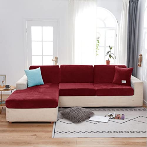 AYouge Sofa Sitzkissenbezug- Samt Stretch Bezug für Sofa Sitzkissen, Elastische Couchüberzüge, Sofasitzbezug Schonbezug Schutz Sofabezug L-förmiger Ecksofas von AYouge