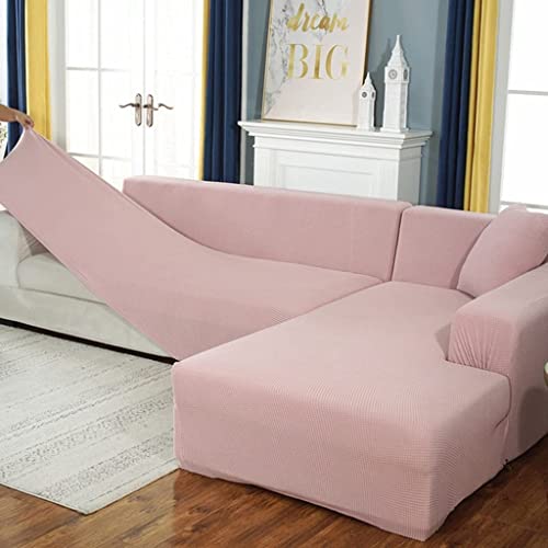 AYouge Sofabezug,Sofabezug Ecksofa-Sofabezug Stretch Sofabezug mit festem Schaumstoffstab für 1/2/3/4 Sitzer（L-förmiges Ecksofa erfordert Zwei） von AYouge