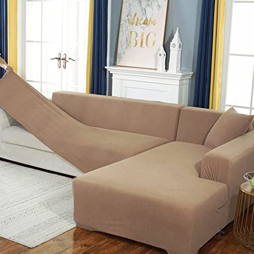 AYouge Sofabezug,Sofabezug Ecksofa-Sofabezug Stretch Sofabezug mit festem Schaumstoffstab für 1/2/3/4 Sitzer（L-förmiges Ecksofa erfordert Zwei） von AYouge