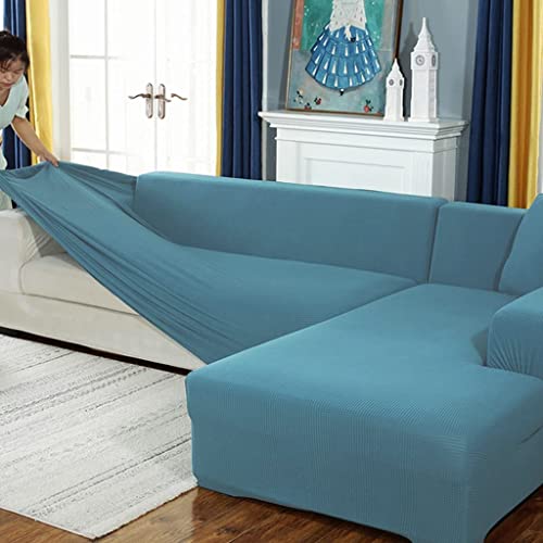 AYouge Sofabezug,Sofabezug Ecksofa-Sofabezug Stretch Sofabezug mit festem Schaumstoffstab für 1/2/3/4 Sitzer（L-förmiges Ecksofa erfordert Zwei） von AYouge