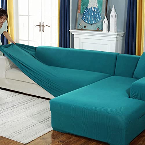 AYouge Sofabezug,Sofabezug Ecksofa-Sofabezug Stretch Sofabezug mit festem Schaumstoffstab für 1/2/3/4 Sitzer（L-förmiges Ecksofa erfordert Zwei） von AYouge