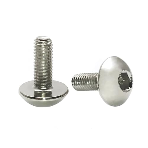 10/5/2 Stück legierter Stahl 16 mm großer runder Kopf Innensechskantschraube M6 6 mm M6 x 16, passend for CNC-Motorrad-Roller-ATV-Kunststoffabdeckung(2pcs) von AYrMtH