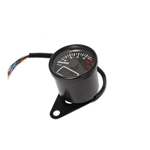 Universal 12V Motorrad Tachometer Retro Digital Kraftstoffzähler Gauge Instrument Fit for Cafe Racer(Black) von AYrMtH