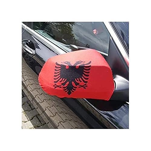 AZ FLAG AUSSENSPIEGEL Flagge ALBANIEN 2 stück - ALBANISCHE Autospiegelfahne - Spiegel Car Cover spezielle Auto von AZ FLAG