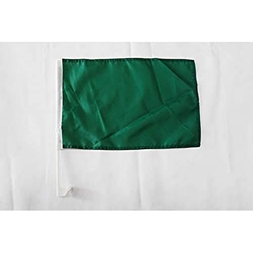 AZ FLAG AUTOFAHNE EINFARBIG GRÜN 45x30cm - EINFARBIG AUTOFLAGGE 30 x 45 cm Auto flaggen von AZ FLAG