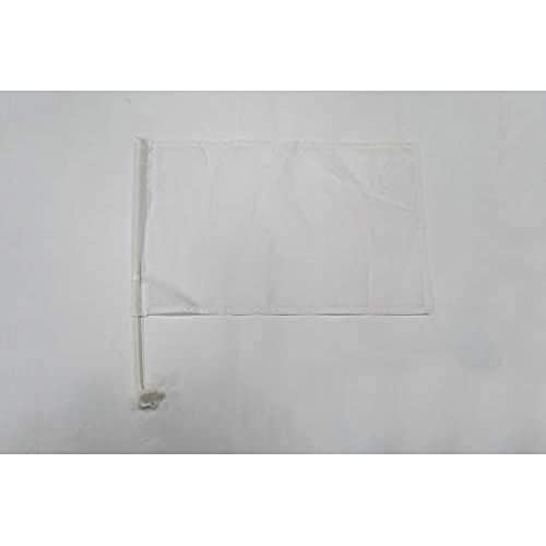 AZ FLAG AUTOFAHNE EINFARBIG Weiss 45x30cm - EINFARBIG AUTOFLAGGE 30 x 45 cm Auto flaggen von AZ FLAG