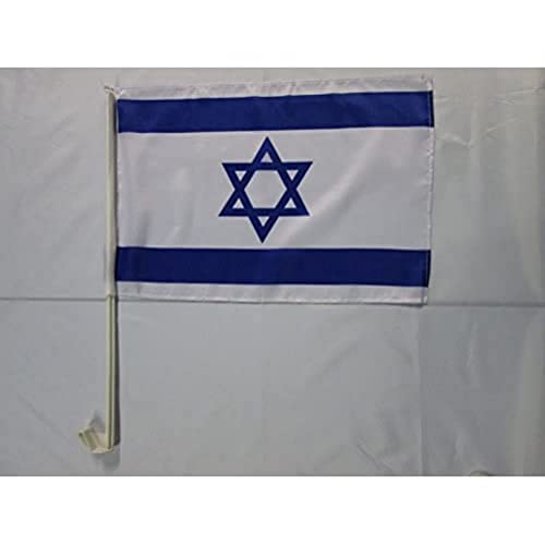 AZ FLAG AUTOFAHNE Israel 45x30cm - ISRAELISCHE AUTOFLAGGE 30 x 45 cm Auto flaggen von AZ FLAG