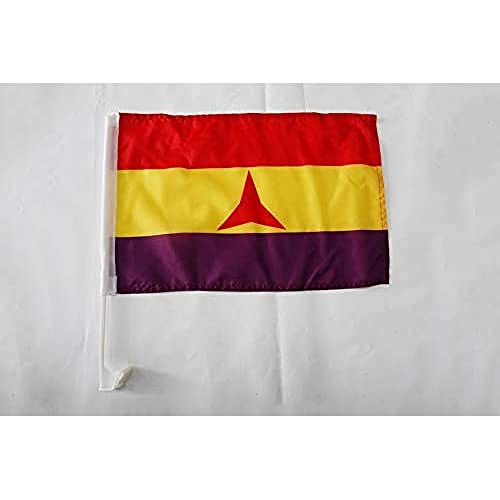 AZ FLAG - Autofahne Zweite Spanische Republik Internationale Brigaden - 45x30 cm - Republik Spanien Autoflagge 30 x 45 Cm - Auto Flaggen von AZ FLAG