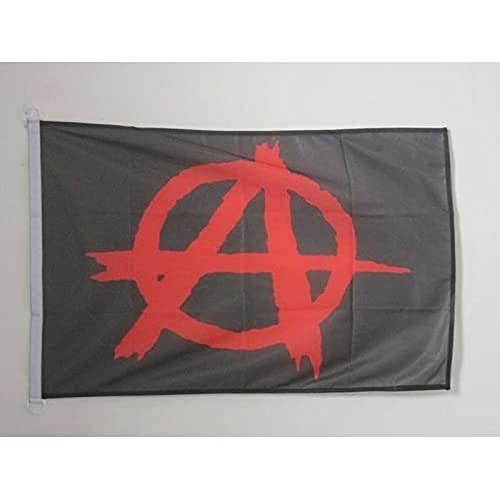 AZ FLAG BOOTFLAGGE Anarchie SCHWARZ UND ROT 45x30cm - ANARCHISMUS BOOTSFAHNE 30 x 45 cm Marine flaggen Top Qualität von AZ FLAG