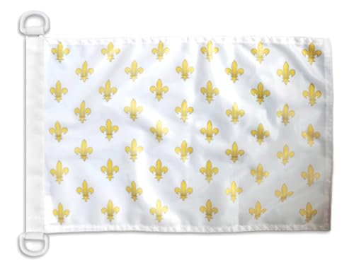 AZ FLAG BOOTFLAGGE Blume Gold- UND Weiss Lilie 45x30cm - Lilie BOOTSFAHNE 30 x 45 cm Marine flaggen Top Qualität von AZ FLAG