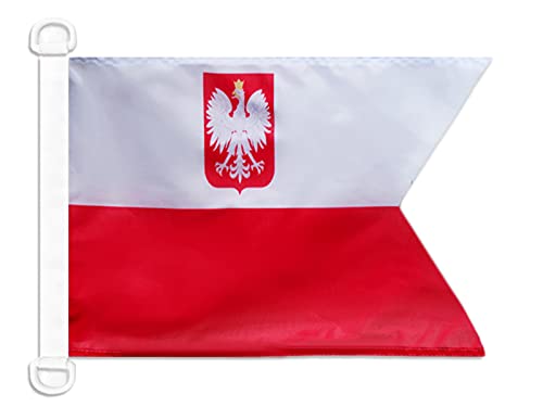AZ FLAG BOOTFLAGGE Polen SEEKRIEGSFLAGGE 45x30cm - POLNISCHE KRIEGSFLAGGE BOOTSFAHNE 30 x 45 cm Marine flaggen Top Qualität von AZ FLAG