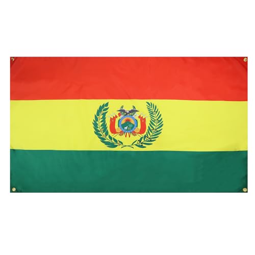 AZ FLAG Bolivien-Flagge, 150 x 90 cm, mit 4 Ösen, Bolivianischer Pavillon für Balkon oder Wand von AZ FLAG