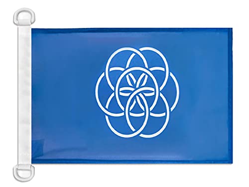 AZ FLAG Bootsflagge Planet Erde 45x30 cm, Aussenverwendung - Blauer Planet Bootsfahne Aus Gestricktem Polyester Mit Plastikringen von AZ FLAG