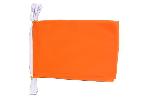 FAHNENKETTE EINFARBIG ORANGE 12 Meter mit 20 flaggen 45x30cm- EINFARBIG Girlande Flaggenkette 30 x 45 cm AZ FLAG von AZ FLAG