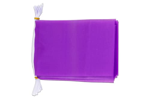 FAHNENKETTE EINFARBIG VIOLETT 12 Meter mit 20 flaggen 45x30cm- EINFARBIG Girlande Flaggenkette 30 x 45 cm AZ FLAG von AZ FLAG