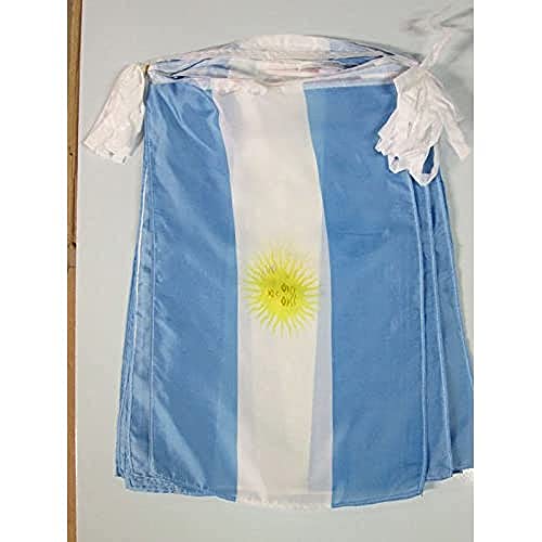 AZ FLAG FAHNENKETTE ARGENTINIEN 12 Meter mit 20 flaggen 45x30cm- ARGENTINISCHE Girlande Flaggenkette 30 x 45 cm von AZ FLAG