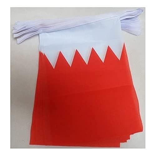 AZ FLAG FAHNENKETTE Bahrain 6 Meter mit 20 flaggen 21x14cm - KÖNIGREICH BAHREIN Girlande Flaggenkette 14 x 21 cm von AZ FLAG