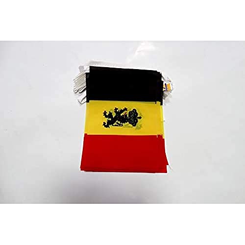 FAHNENKETTE BELGIEN DIENSTFLAGGE 6 meter mit 20 flaggen 21x14cm - BELGIENS Girlande Flaggenkette 14 x 21 cm AZ FLAG von AZ FLAG