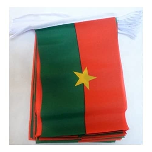 FAHNENKETTE BURKINA FASO 12 meter mit 20 flaggen 45x30cm- BURKINA FASO Girlande Flaggenkette 30 x 45 cm AZ FLAG von AZ FLAG