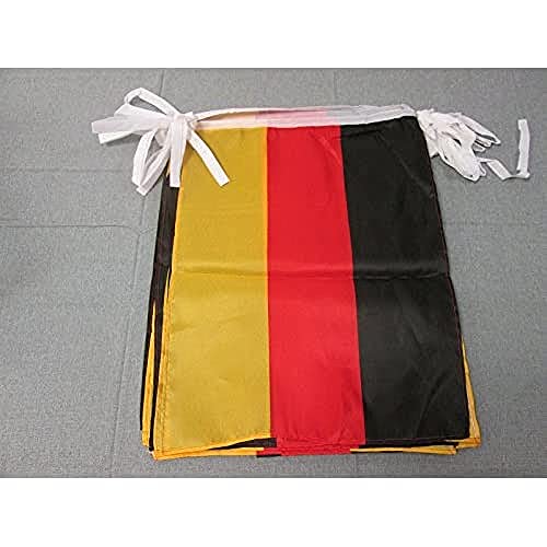 AZ FLAG FAHNENKETTE Deutschland 12 Meter mit 20 flaggen 45x30cm- DEUTSCHE Girlande Flaggenkette 30 x 45 cm von AZ FLAG