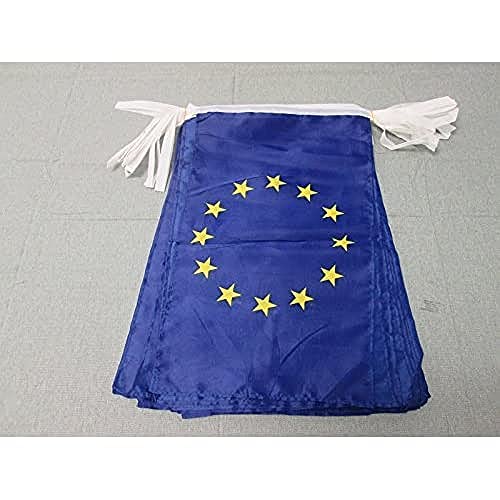 FAHNENKETTE EUROPÄISCHE UNION 12 meter mit 20 flaggen 45x30cm- EUROPA Girlande Flaggenkette 30 x 45 cm AZ FLAG von AZ FLAG