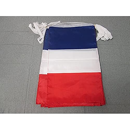 AZ FLAG FAHNENKETTE Frankreich 12 Meter mit 20 flaggen 45x30cm- FRANZÖSISCHE Girlande Flaggenkette 30 x 45 cm von AZ FLAG